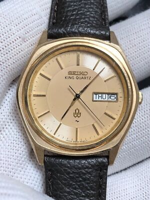 SEIKO King Quartz Date Gold Dial Men's Watch 5855-8010 | eBay