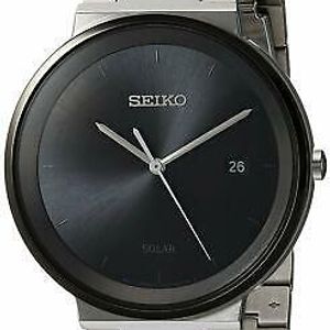 Seiko Solar Essentials Black Dial Stainless Steel Men's Watch SNE479 |  WatchCharts