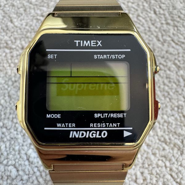 Timex Indiglo Supreme Supreme Timex Digital Watch Gold Supreme