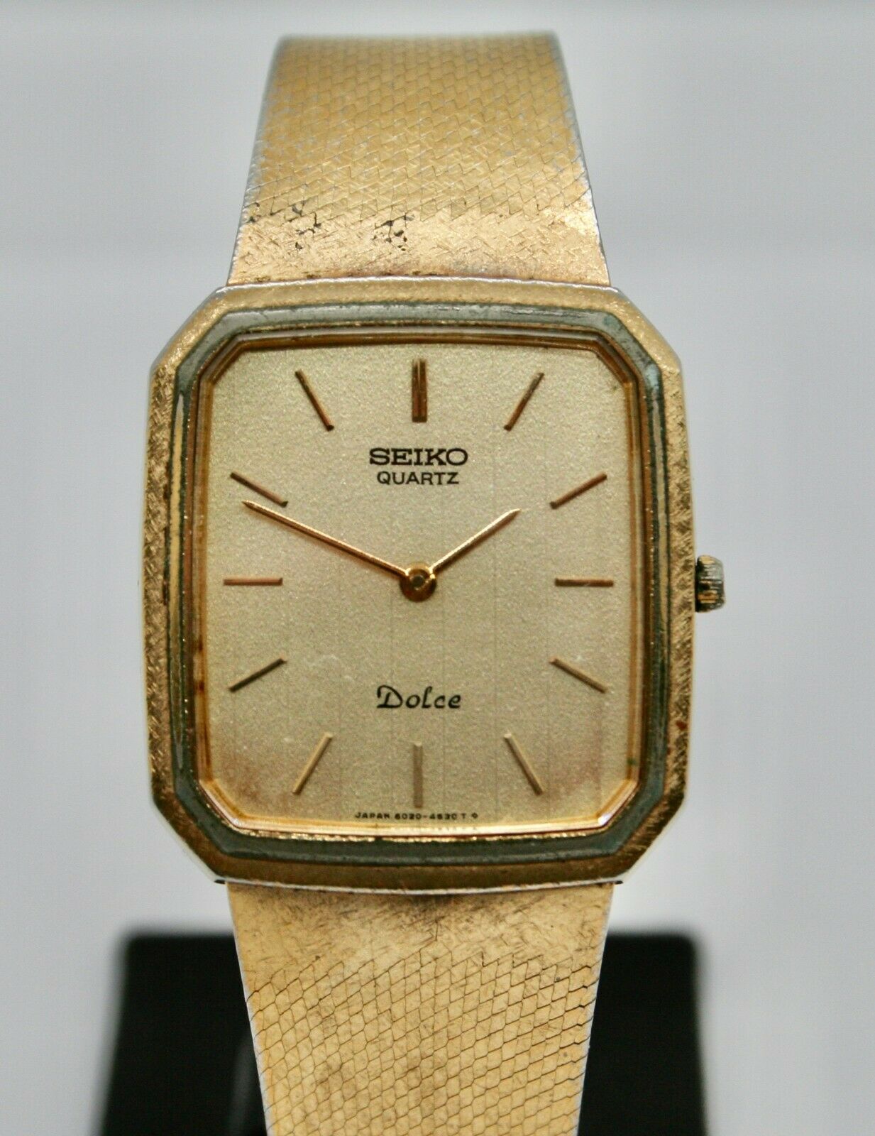 Vintage SEIKO Dolce Quartz Gold Dial Mens Watch w/Seiko Bracelet 6020-4060  #W221 | WatchCharts Marketplace