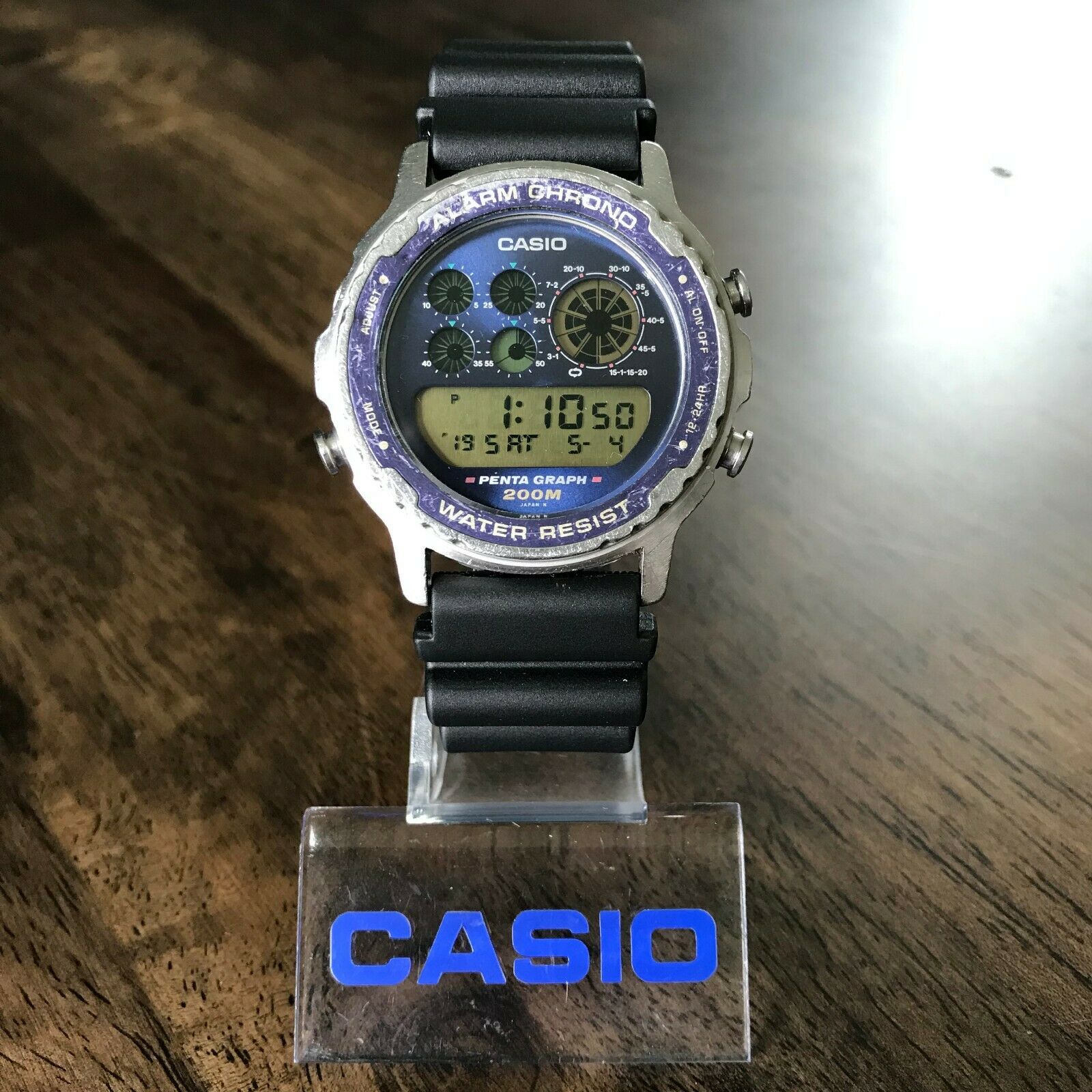 RARE Vintage 1990 Casio DW-7200 Penta Graph 200M Diver Watch 