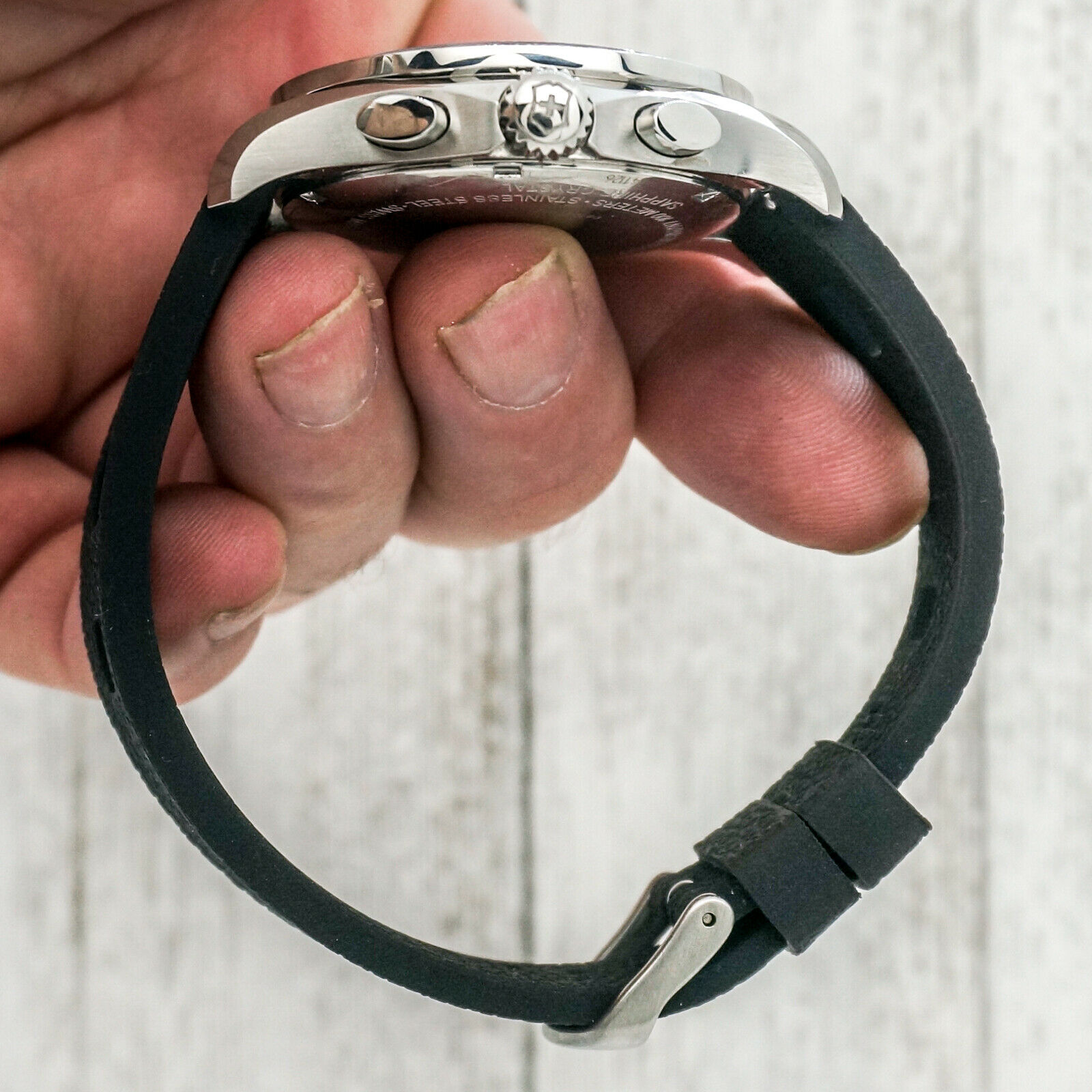 Victorinox Swiss Army Mens Watch 241126 Silver Chronograph Date