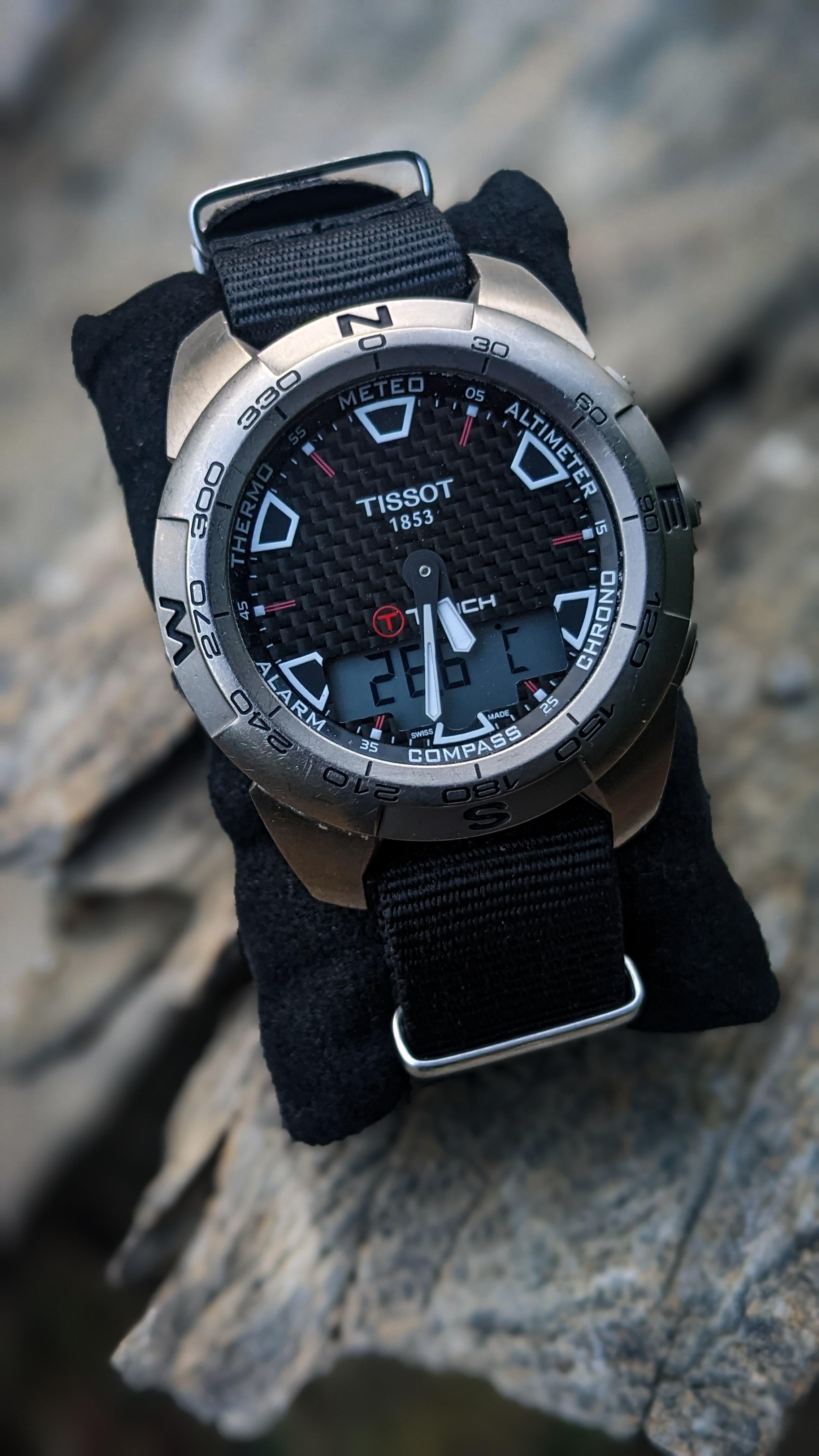 WTS Tissot Black Titanium T Touch T013420A Men s Wristwatch 43 MM