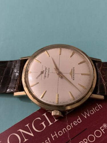 VINTAGE NEW WITH TAGS LONGINES ADMIRAL 1260 14K SOLID GOLD