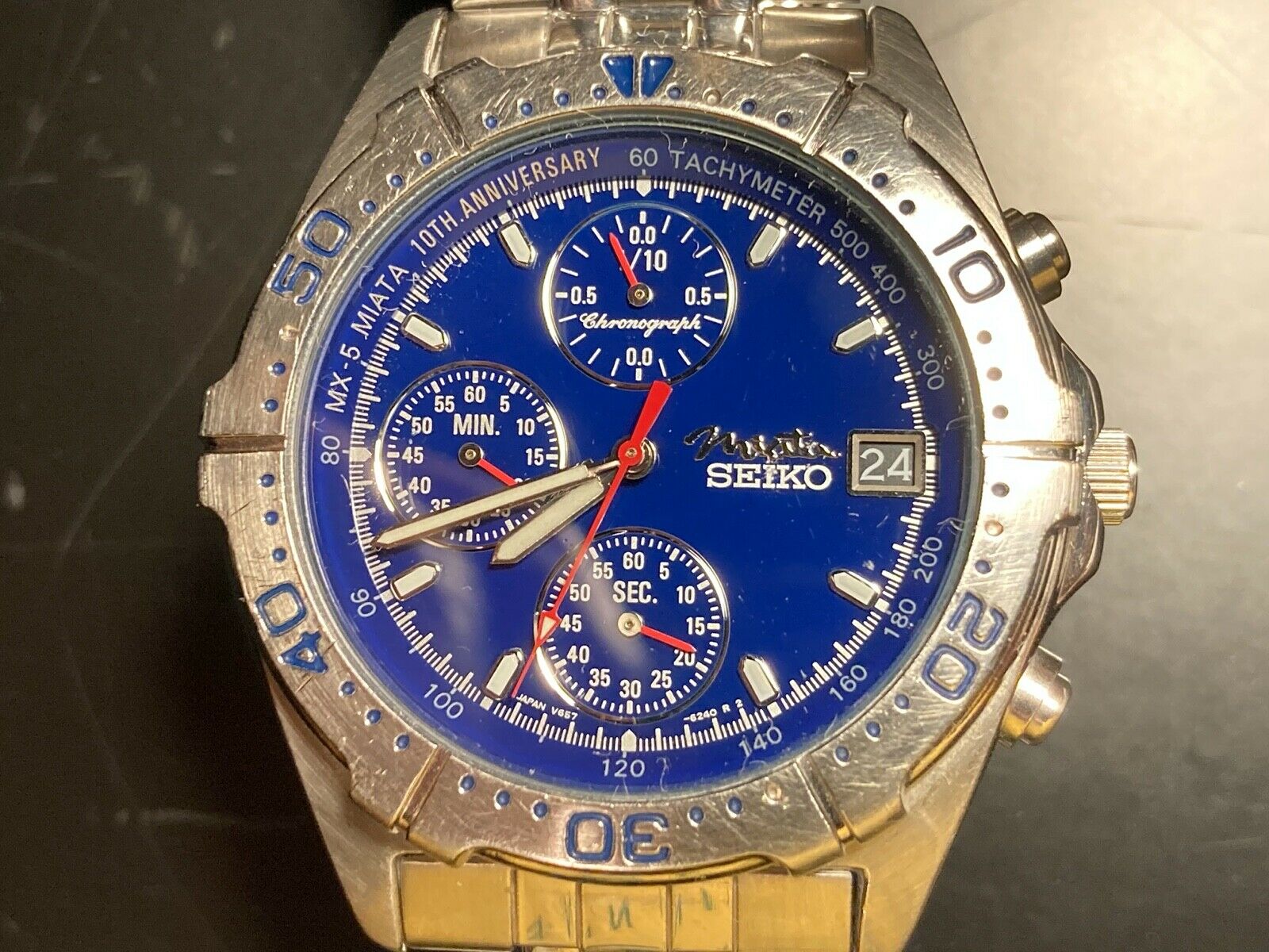 SEIKO V657 6140 CHRONOGRAPH LIMITED MAZDA MX 5 MIATA QUARTZ MEN S