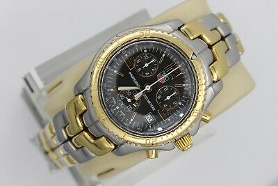 Tag Heuer Watch Mens CT1150.BD0552 Link 18K Gold Black 2 Tone