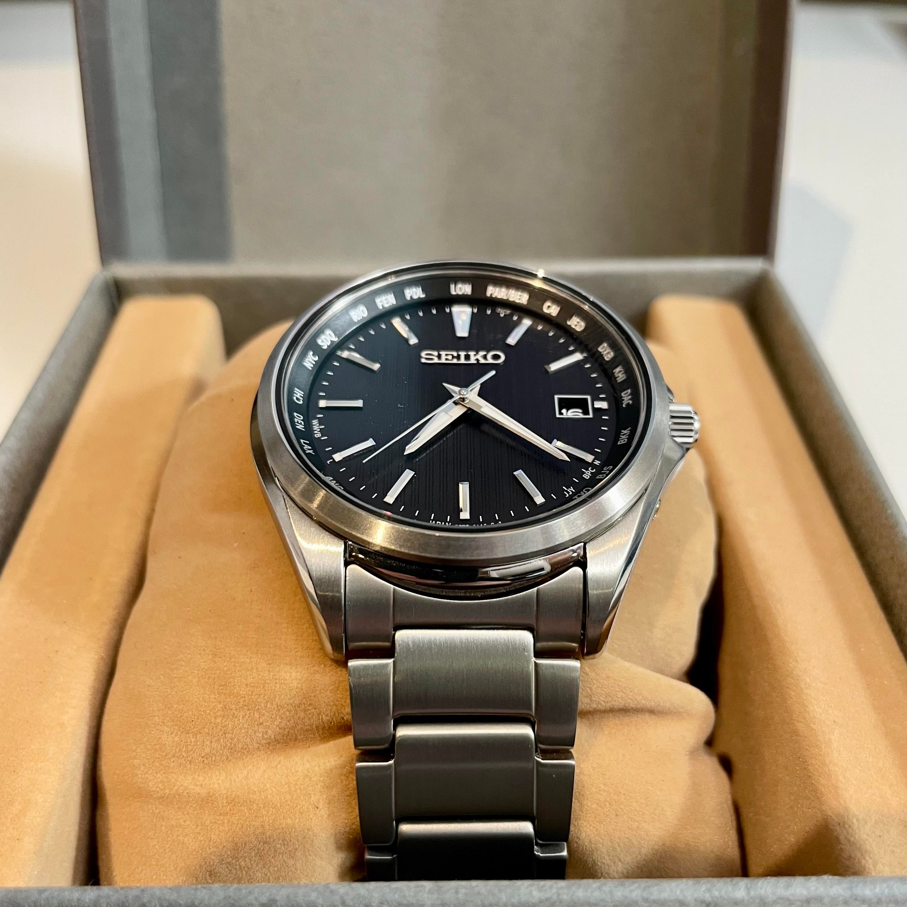 SEIKO SBTM291 Seiko Selection SBTM291 Black Dial Titanium Solar 