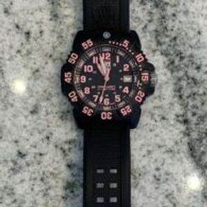 Luminox Sea Colormark Black w/ Pink 7050 Series Womens Rubber