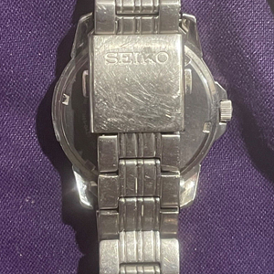 SEIKO 7N43-0AZ0 MENS 100M SILVER STEEL ANALOG QUARTZ WATCH