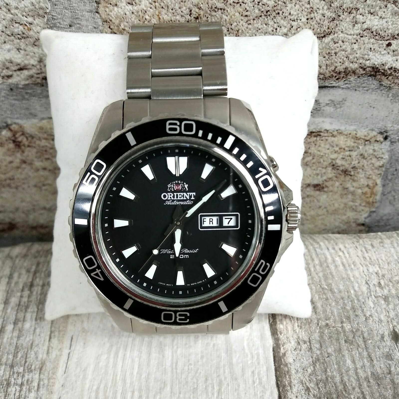 ORIENT EM75-C0-A CA Automatic Mens Watch 200M Black Dial Glow