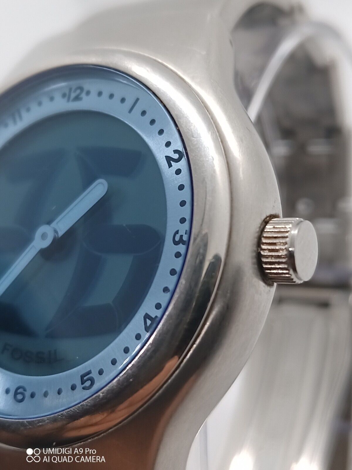 Fossil Watch Big Tic Animation Silver Tone Blue Dial Watch
