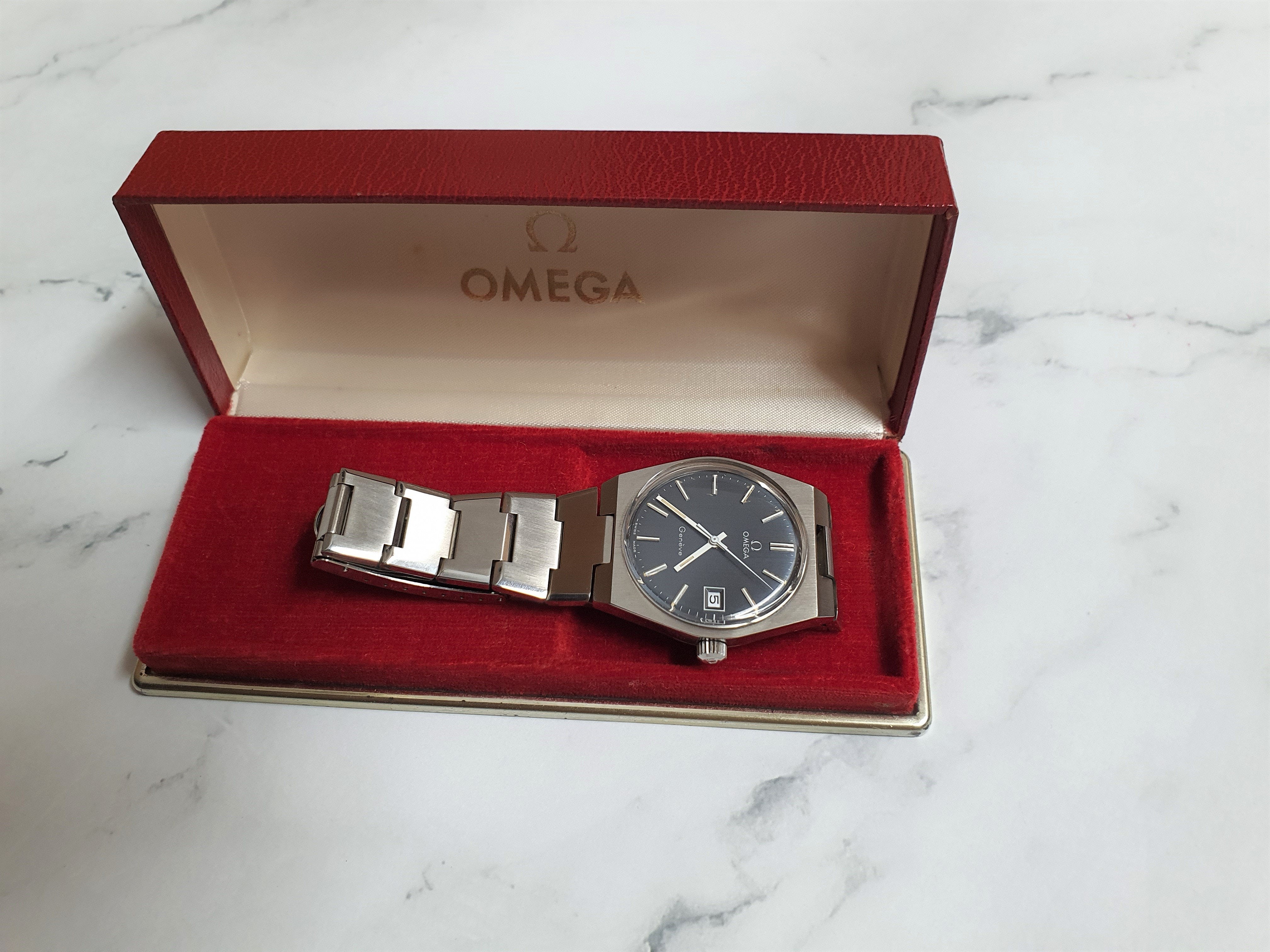 FS Omega Geneve Blue Dial 1972 Serviced with Box WatchCharts