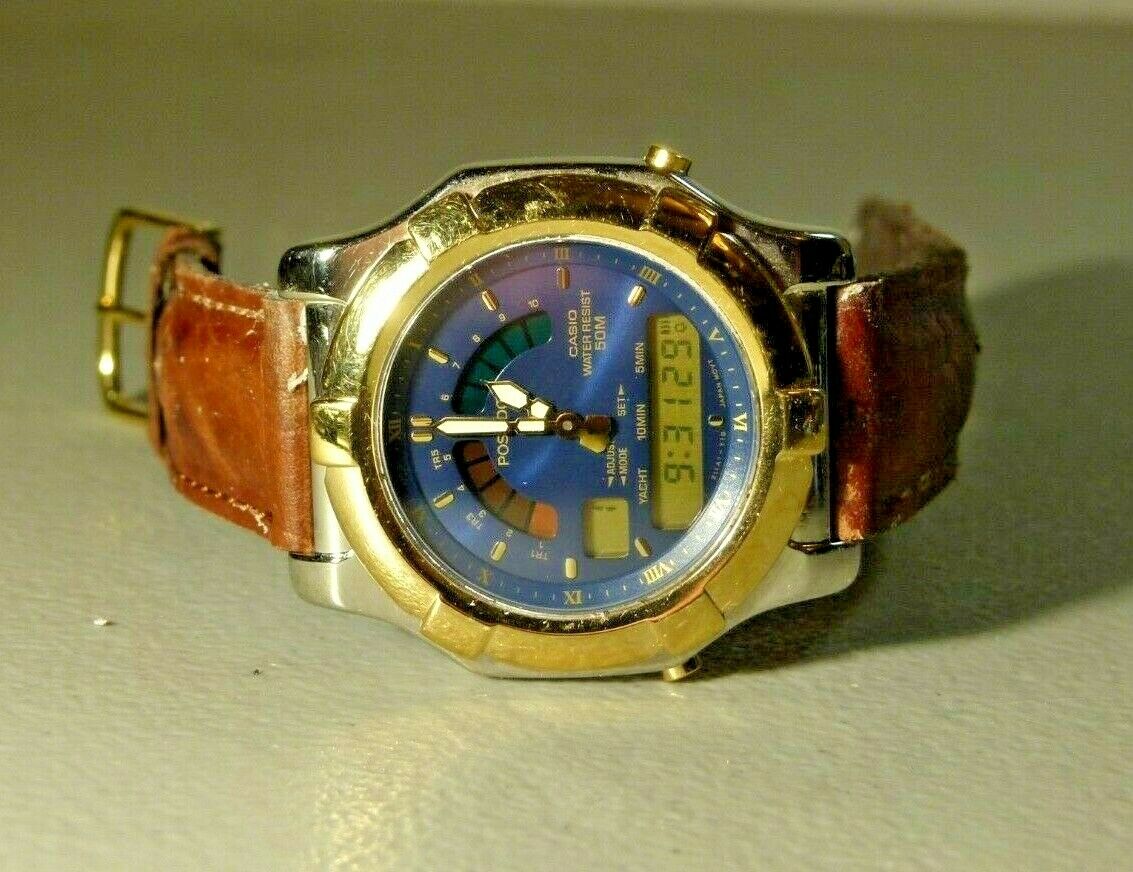 MENS CASIO POSEIDON ANA DIGI WATCH PNM 506 T 389 JAPAN MOVT