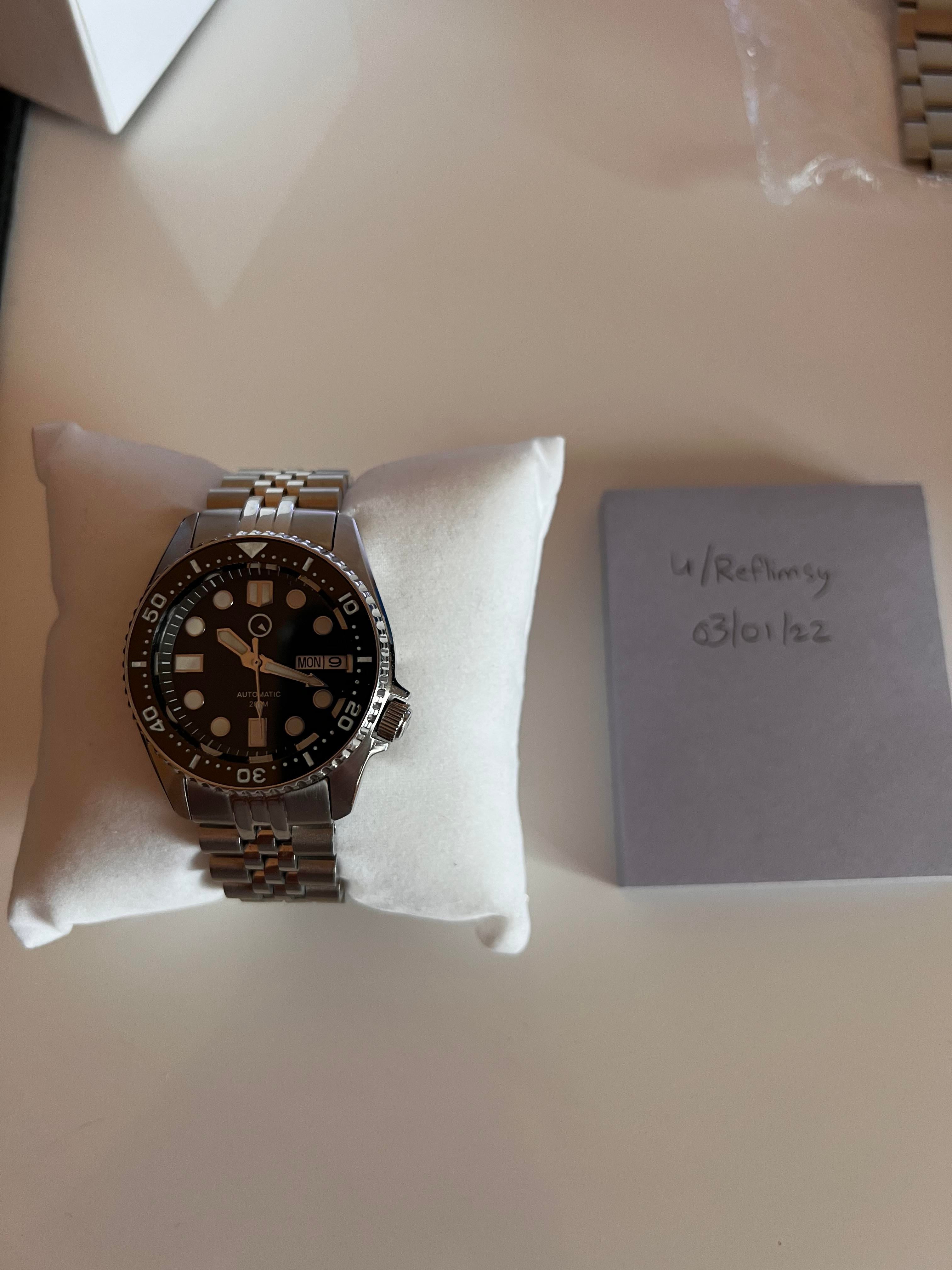 WTS Islander 38mm Automatic Dive Watch with Solid Link Bracelet