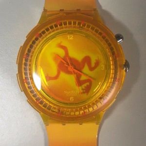 SDJ901 Swatch SCUBA Luminosa Loomi Orange Frog 1997 VGC/Working 