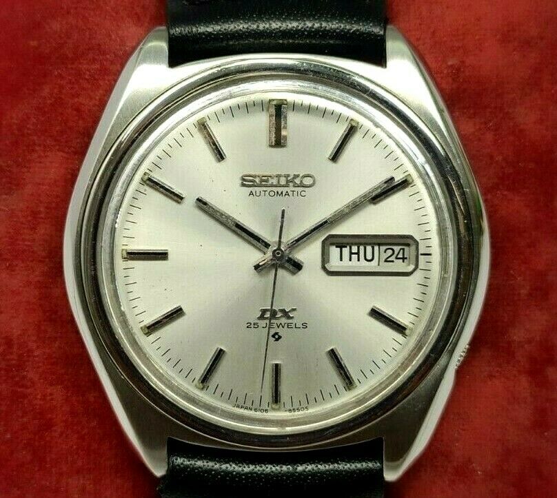 VINTAGE SEIKO DX 25 JEWELS 6106 8500 AUTOMATIC DAY DATE MEN S