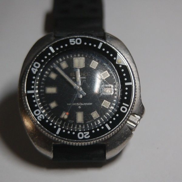 Seiko Dive 6105-8119 Watch Black Dial Legendary Vintage Apocalypse ...