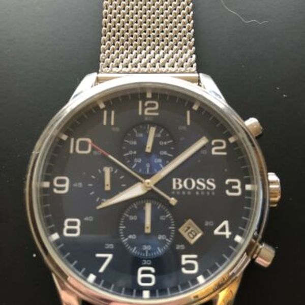 Hugo Boss HB 2441142785 Silver and Blue Chronograph 44mm Men