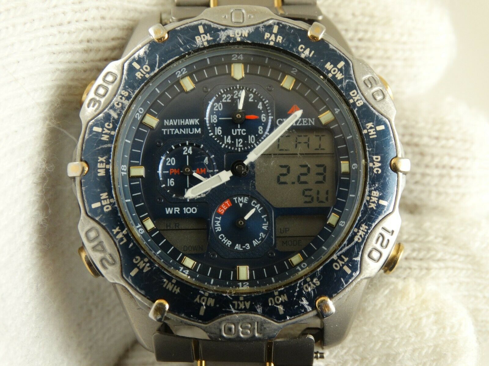 Vintage Citizen Promaster Navihawk Titanium C300 Q02233 Chronograph Mens Watch WatchCharts Marketplace