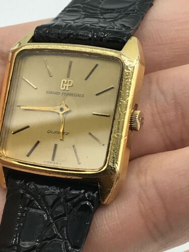 Vintage Girard Perregaux Quartz 4016 RF Gold Toned Mens Watch