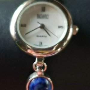 BADAVICI .925 Sterling Silver Mother of Pearl Ladies Blue 