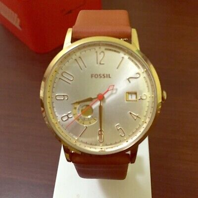 Fossil ES3750 Vintage Muse Silver Dial Tan Leather Strap Women s