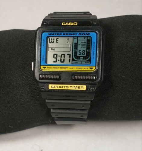 VERY RARE VINTAGE CASIO SW 110 MEN S DIGITAL WATCH 1980s soccer timer WatchCharts Marketplace