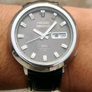 Rare Vintage Seiko 5 Actus SS Hacking Automatic 6106-8750 Japan