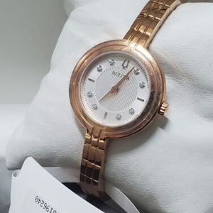 Bulova Rhapsody Diamond Accent Rose Gold-Tone Stainless Steel Watch - 97P145 Bulova Rhapsody Quartz Diamond Silver Dial Ladies Watch  main image 3