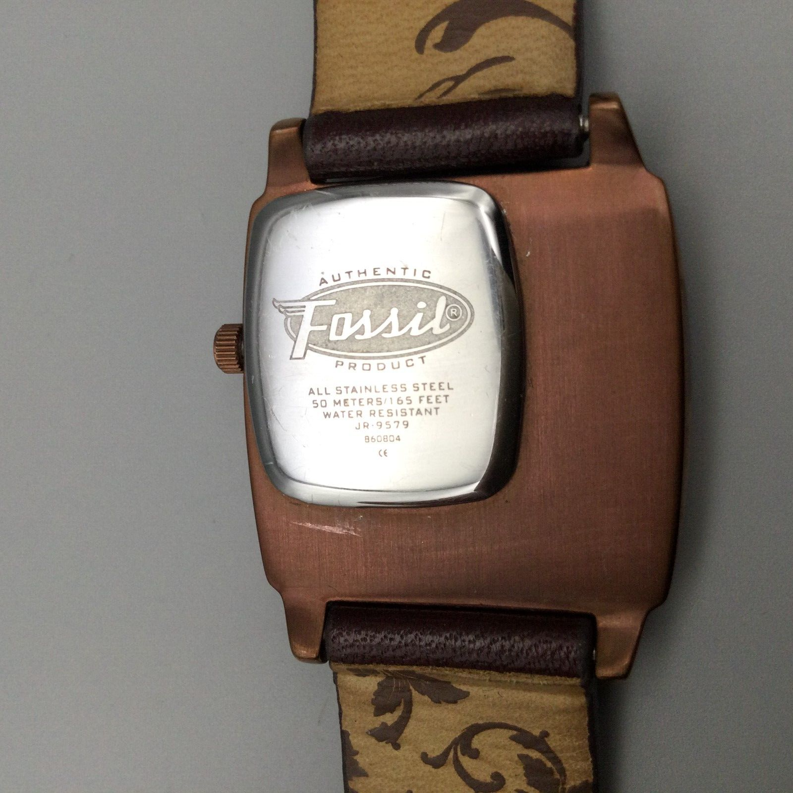 Fossil Watch Women Metallic Brown JR-9579 Brown Leather Band  Fossil ladies retro brown barrel shaped brown leather watch NEW BATTERY main image 1