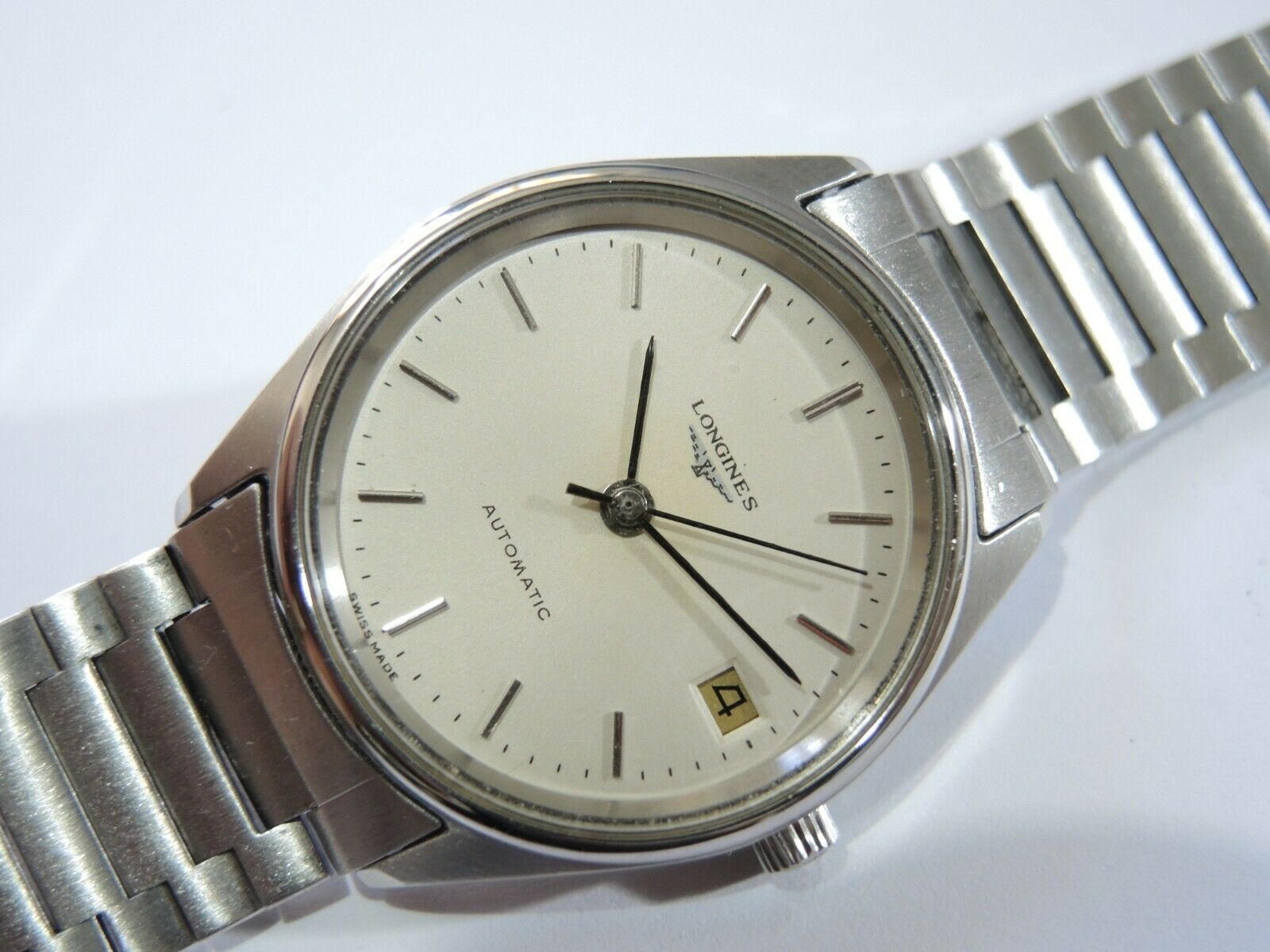 RARE VINTAGE LONGINES AUTOMATIC 1663 DATE STAINLESS STEEL MEN S