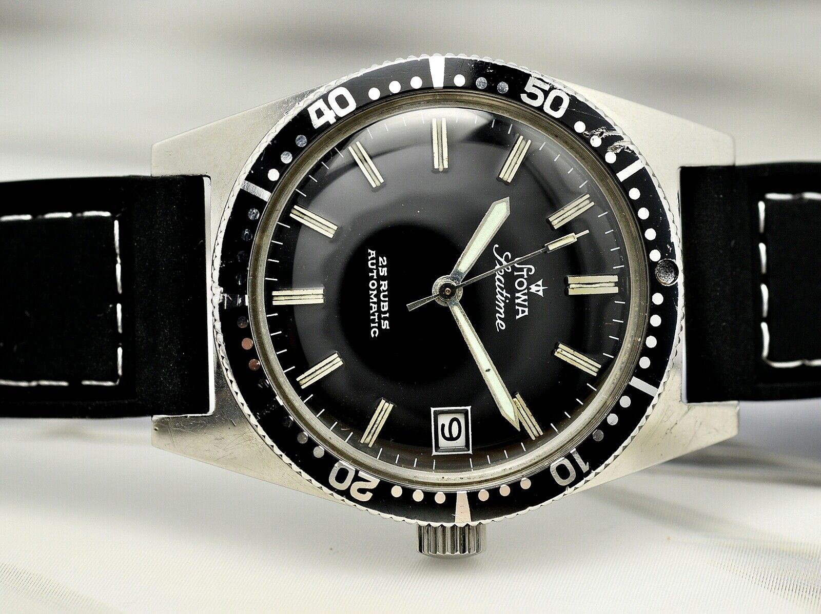 Vintage STOWA SeaTime Automatic, steel 37mm case, 60's gents 20