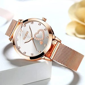 女性用 腕時計 Tengyi Ty S L51 Mb 2 Womens Watches Rose Gold Heart Shaped Diamond Ladies Girls Dress Wrist Watch Japanese Quartz White Waterproof Luminous Bracelet Set Gift Watchcharts