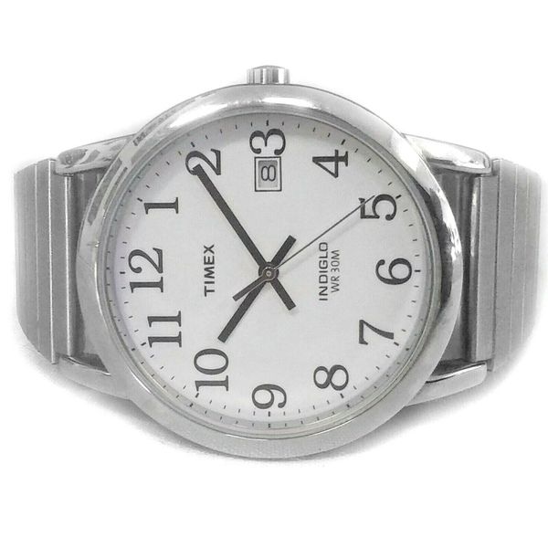 Timex Easy Reader Indiglo Date Watch T2H451 Expansion Band White Dial ...