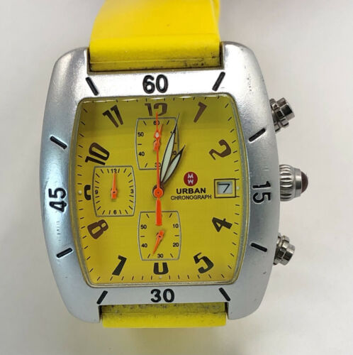 Michele Urban Chronograph Yellow Jelly Band Watch 71 195 A