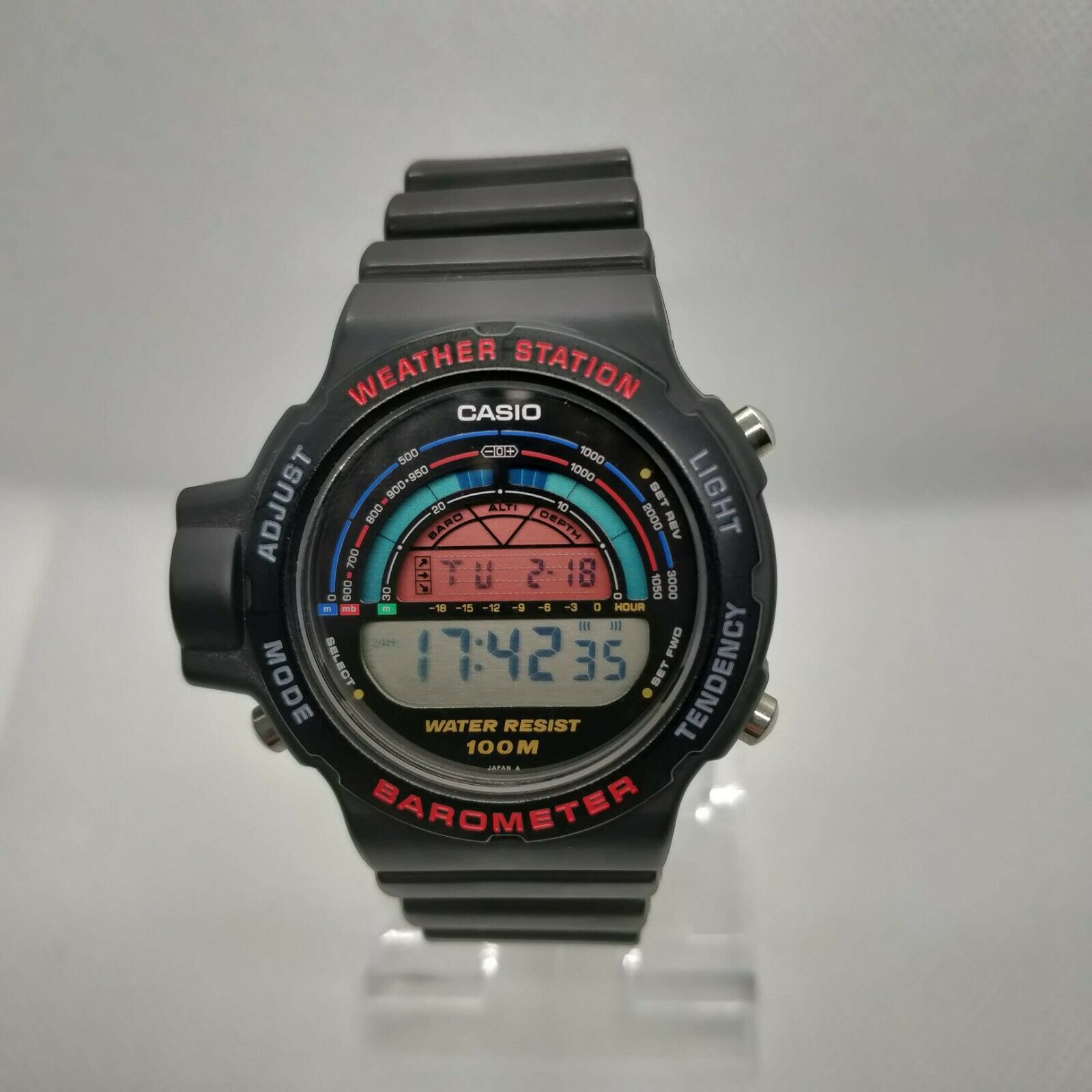 Casio BM-500W weather station digital watch barometer vintage japan new  battery