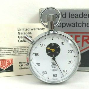 Vintage Nr Mint TAG HEUER 7 Jewel 1/100min Stopwatch - Boxed and