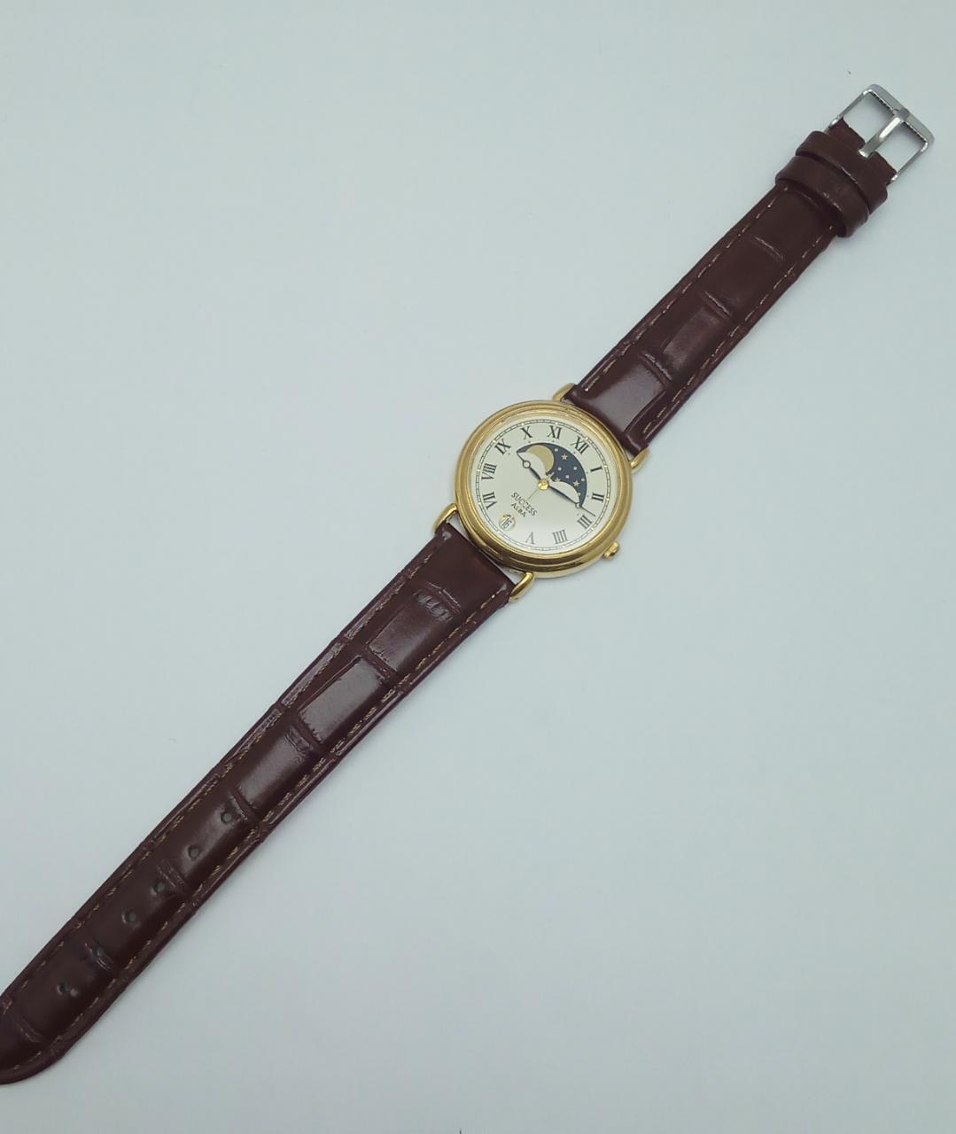 Alba Seiko Success Moon Phase Quartz V338-6A70 Vintage Men's Watch