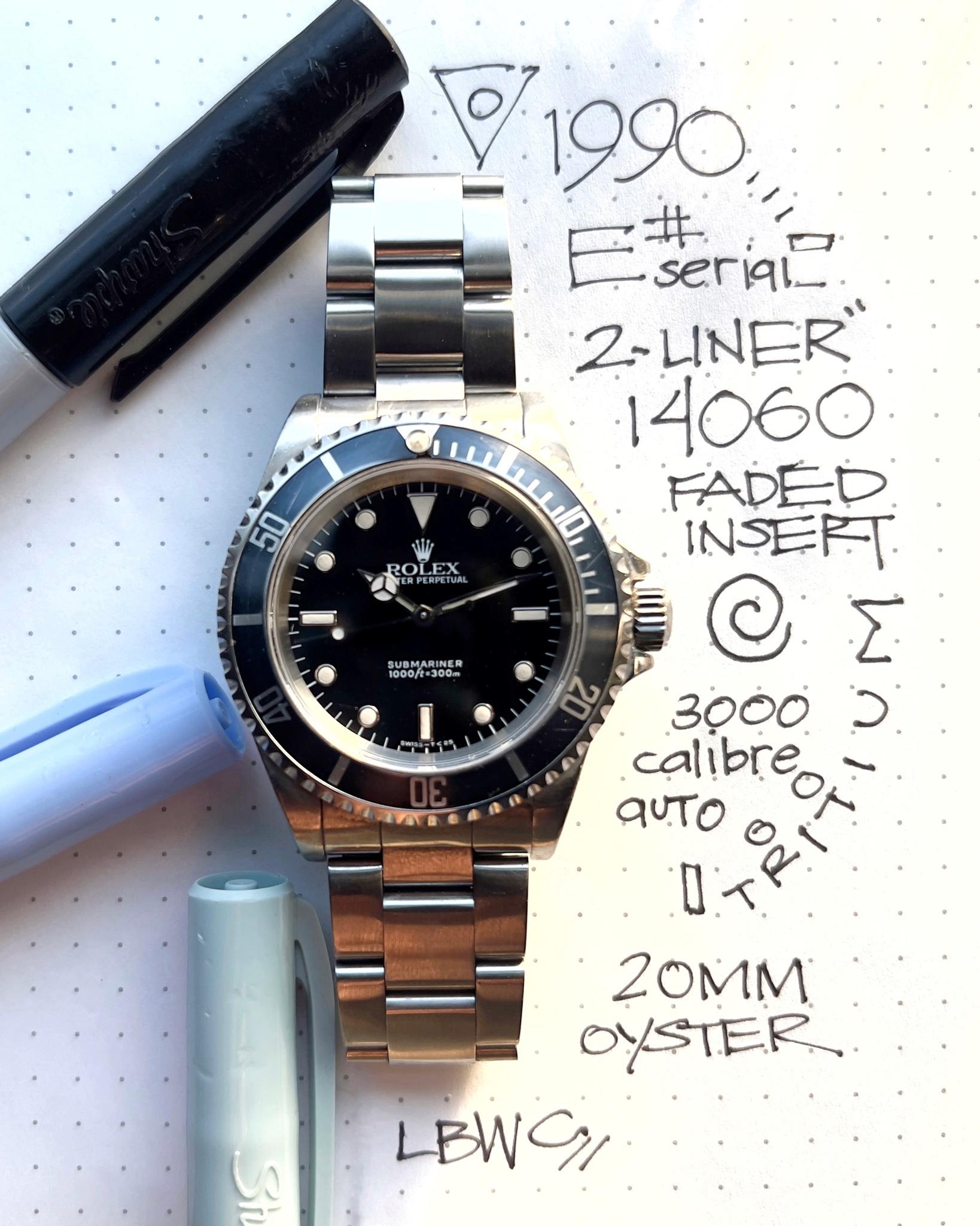 WTS Rolex Submariner ref. 14060 E Serial 1990 WatchCharts