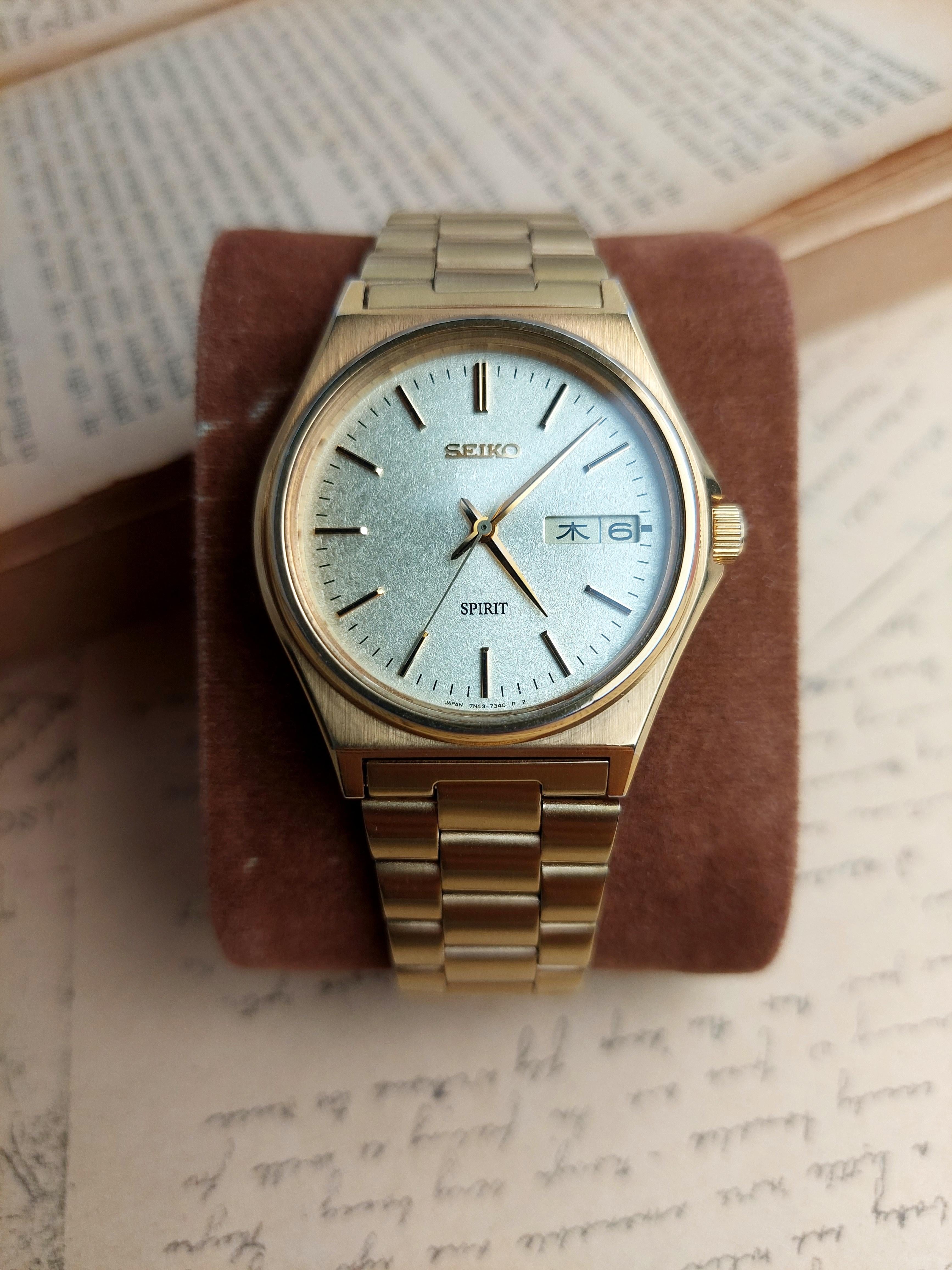 WTS] Seiko Spirit Golden Frosted Dial Ref No. 7N43-7180 + Leather