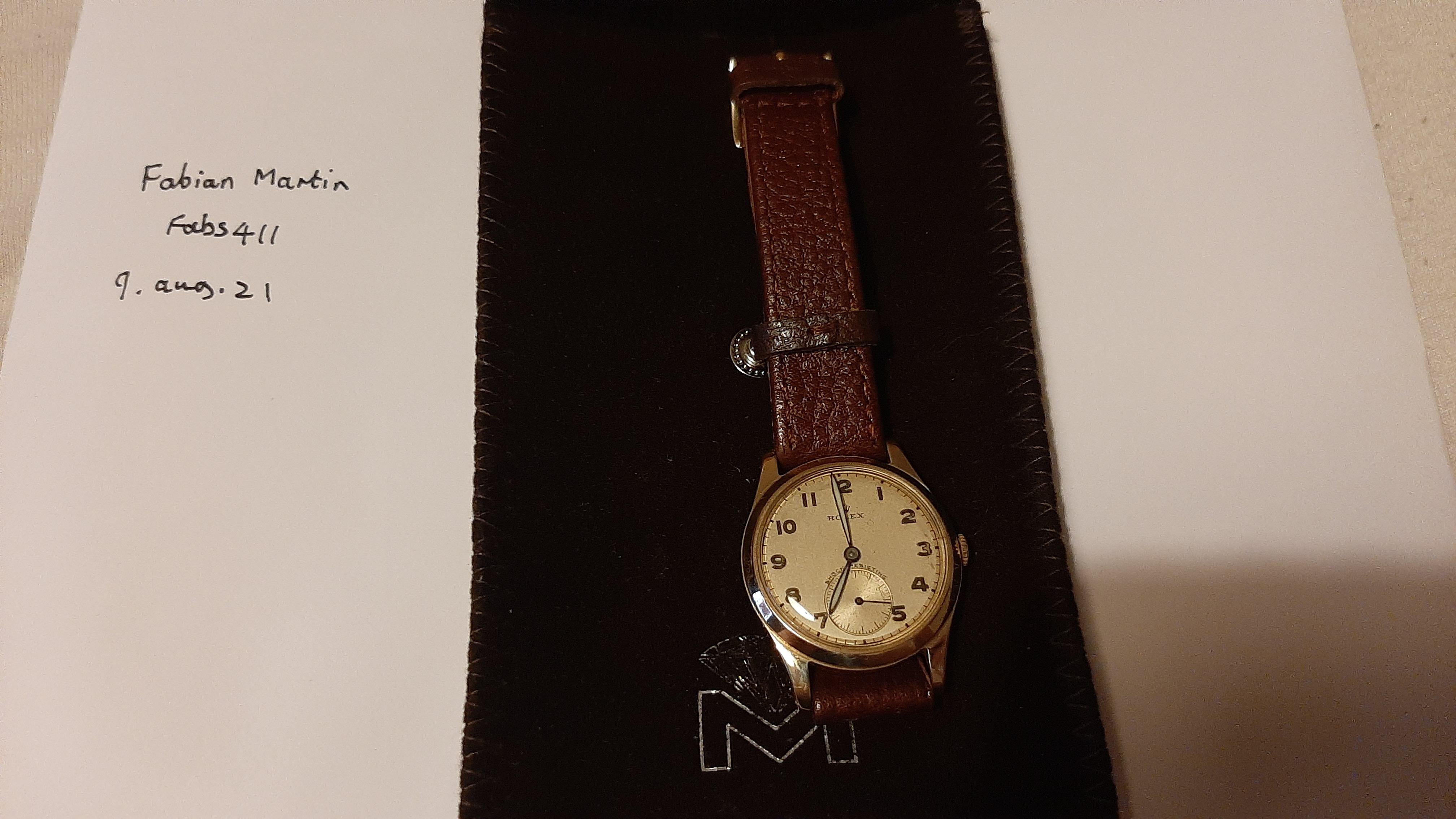 WTS 1951 9ct gold ROLEX small seconds fully original except