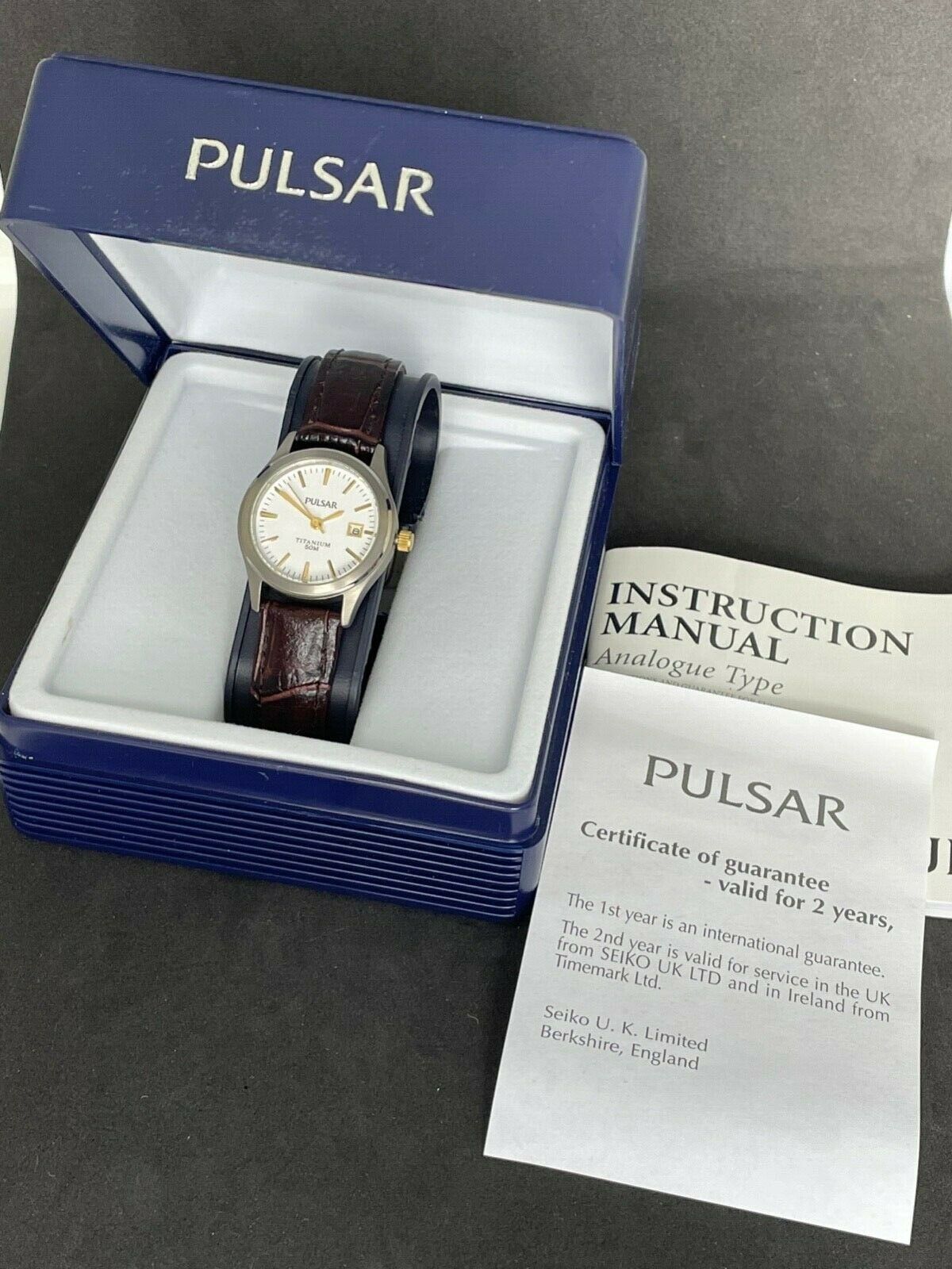 Brand New Ladies Pulsar Watch Leather strap with Titanium case