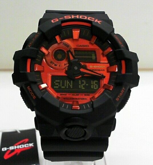 Casio G-Shock GA-700BR-1A Orange and Matte Black Ana Digi World