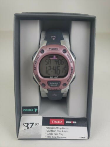 Timex Women's Ironman 30-Lap Digital Quartz Mid-Size Watch Gray/Pink -  T5K020 | WatchCharts