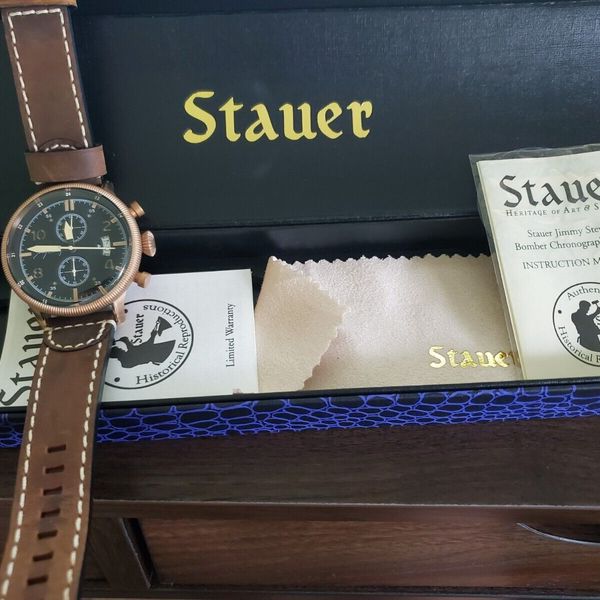 Stauer Jimmy Stewart Bomber Chronograph Watch LIKE NEW IN BOX ...