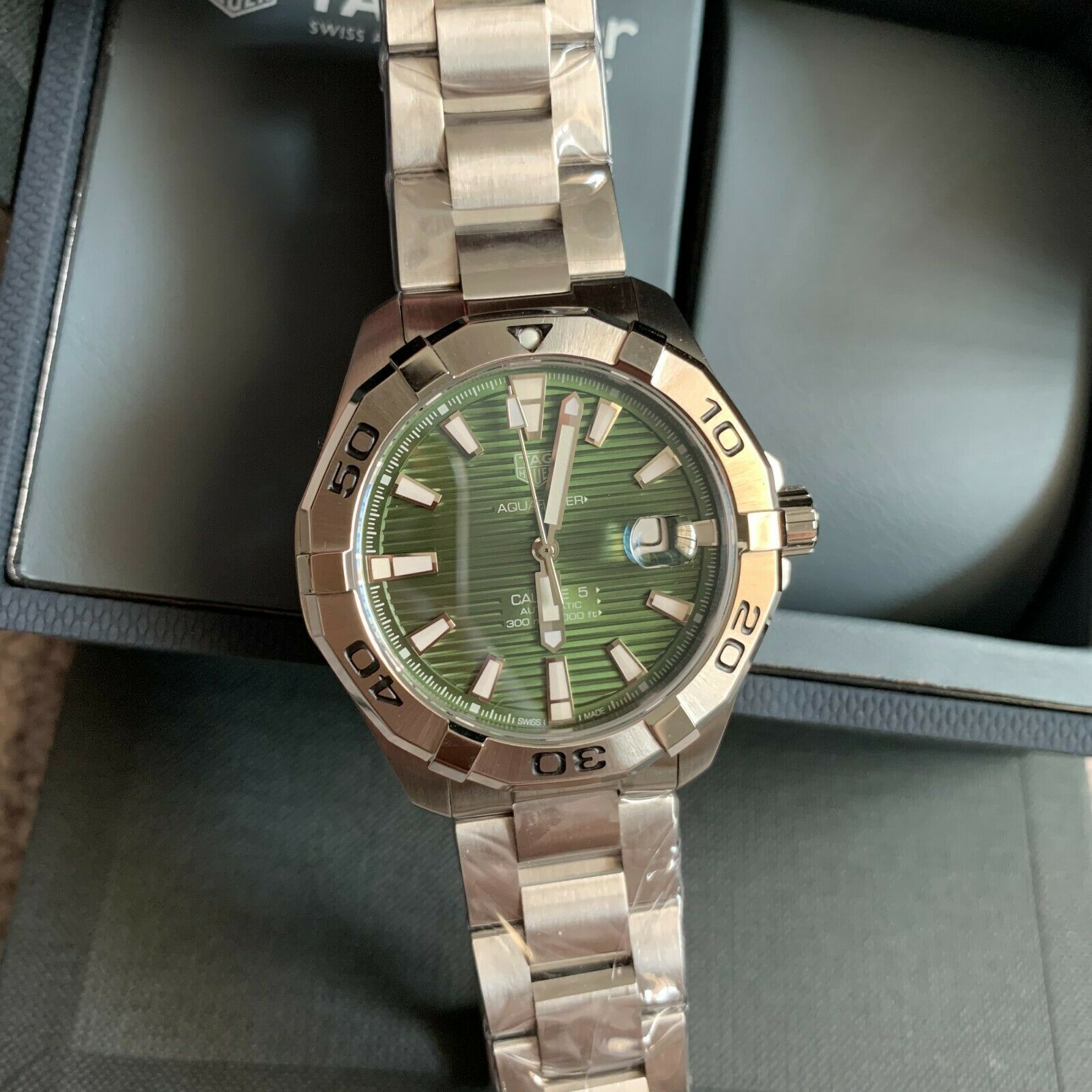 Tag Heuer Aquaracer Automatic 43mm Mens Watch WAY2015.BA0927 Green