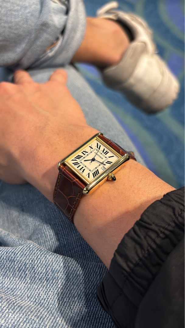 Cartier tank crocodile online strap