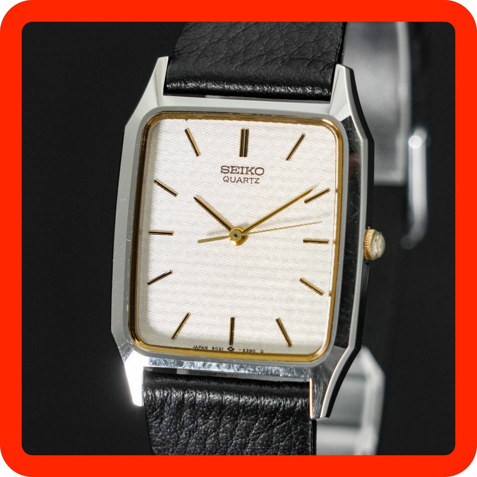 Vintage seiko tank square 1985年製 Vintage 1985 [N-MINT] SEIKO CHARIOT 9021-5330 New Band Square Tank