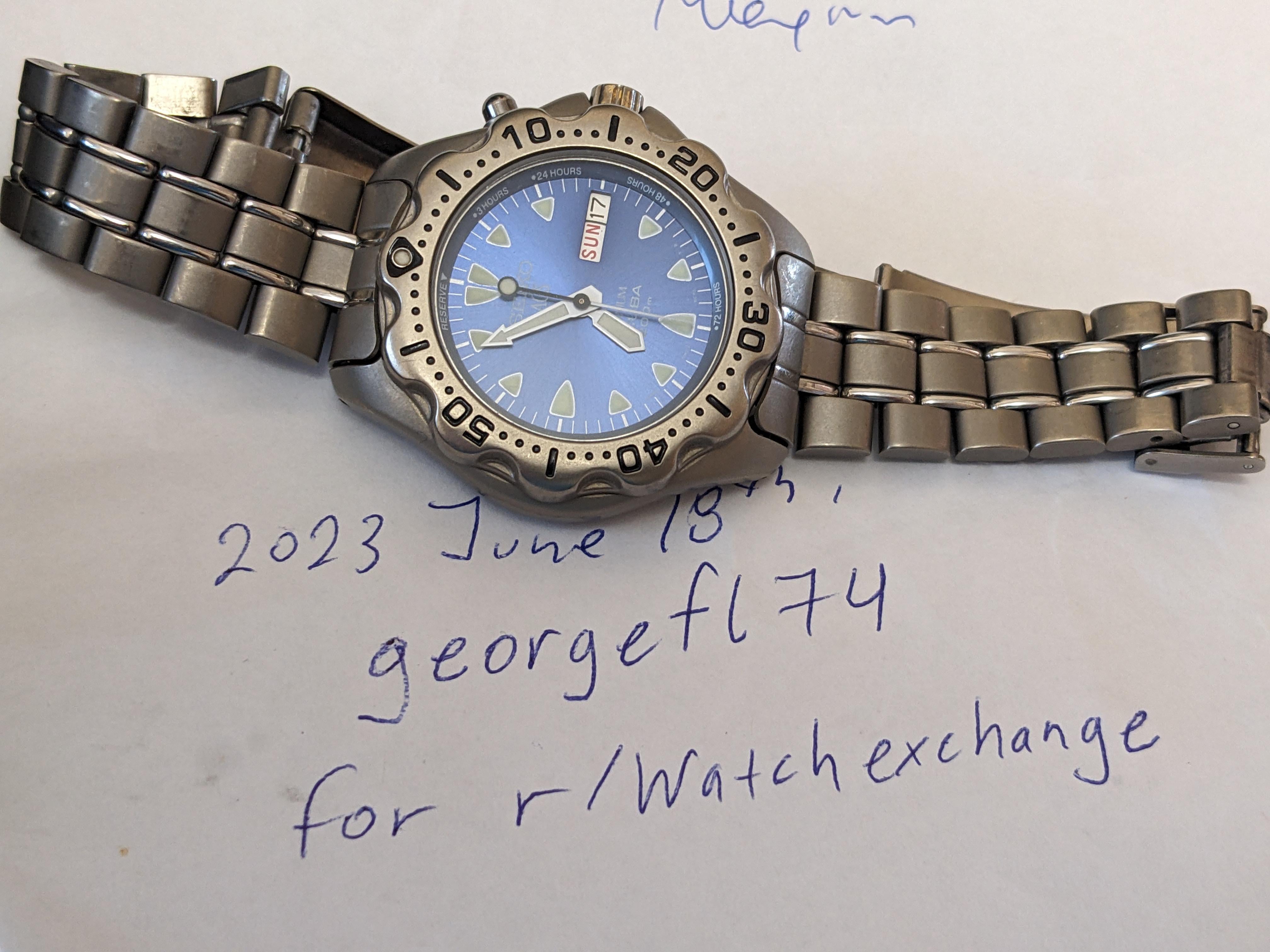 WTS]: Seiko SBBW025 5M23-6B40 blue titanium AGS scuba