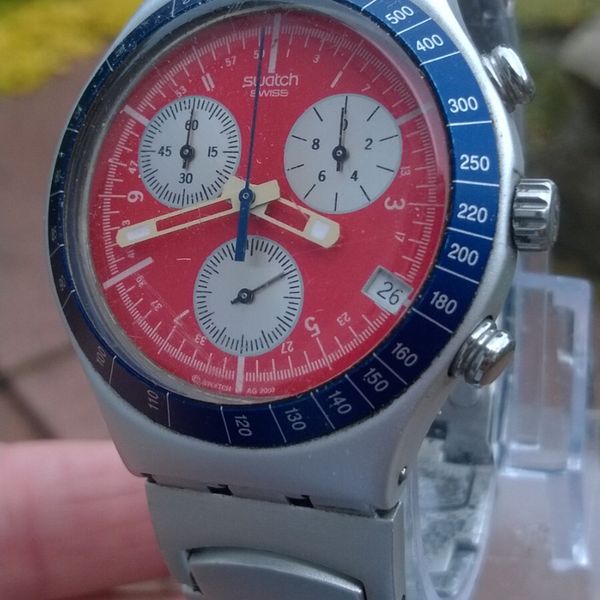Swatch Irony Fireball YCS4016 Mens Chronograph Quartz Watch-Rare model ...